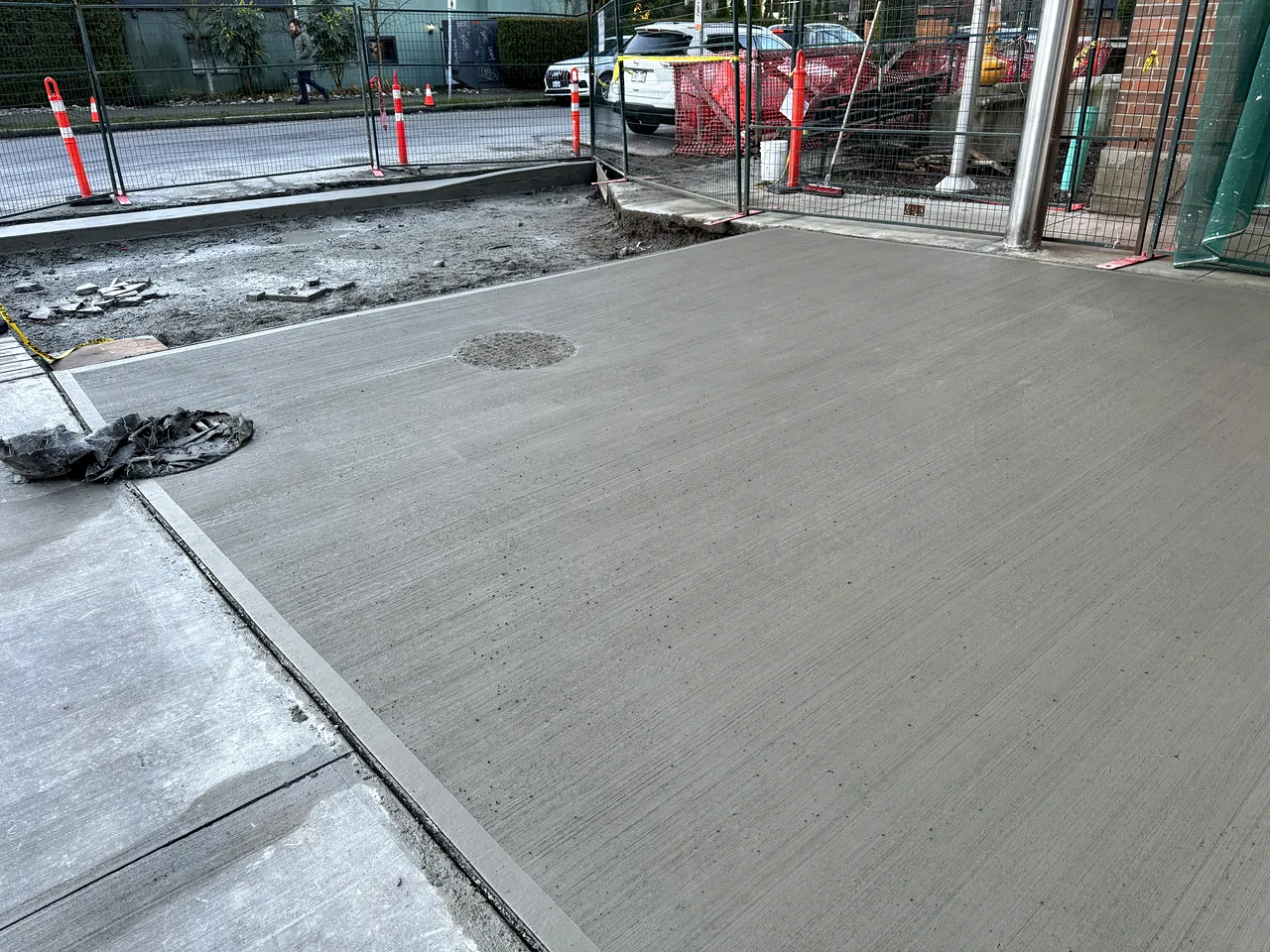 Finished concrete apron at the fire hall